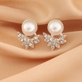 fashion simple pearl earrings geometric diamond alloy stud earringspicture12